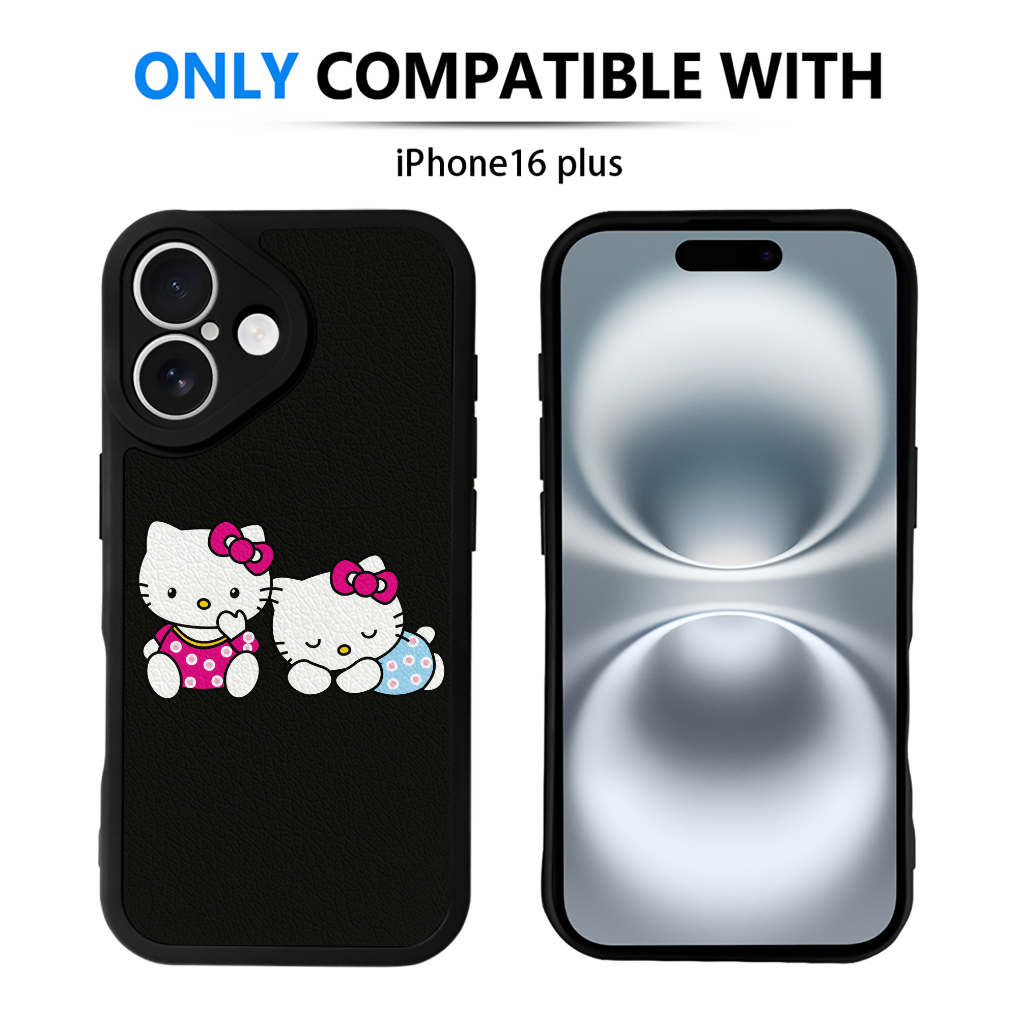（画像用） Hello Kitty ハローキティ 【iPhone 16シリーズ対応】シリコンスマホケース（レザー調） 材質：シリコン